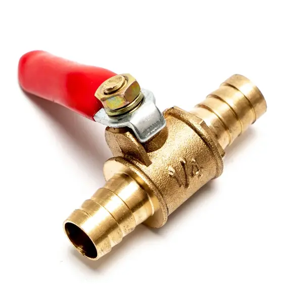 6mm-12mm Hose Barb Inline Brass Water Oil Air Gas Fuel Line Shutoff Ball Valve Pipe Fittings