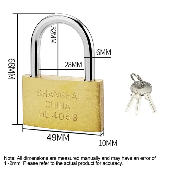 Copper Padlock  Small Locks for Luggage Case Locker Home Improvement Hardware 20mm 25mm 30mm 40mm 50mm Include 3Keys