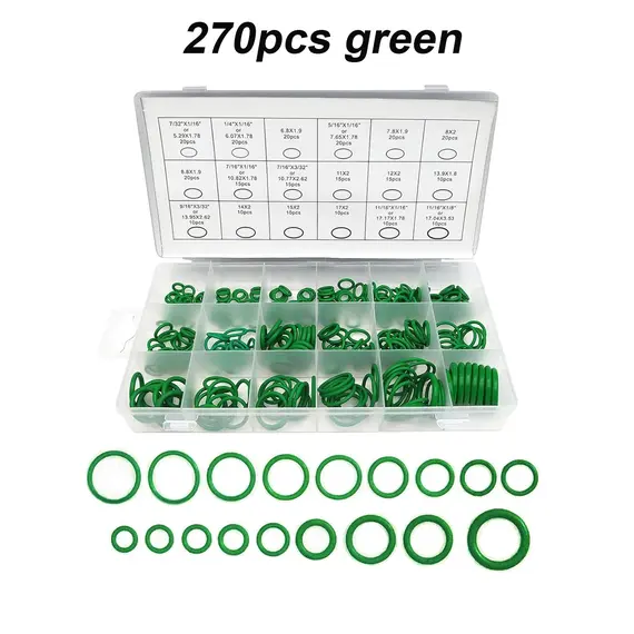 530/270Pcs O-Type Sealing Rubber Ring Automotive Air-Conditioning Compression Confidential Seal Maintenance Rubber Accessories