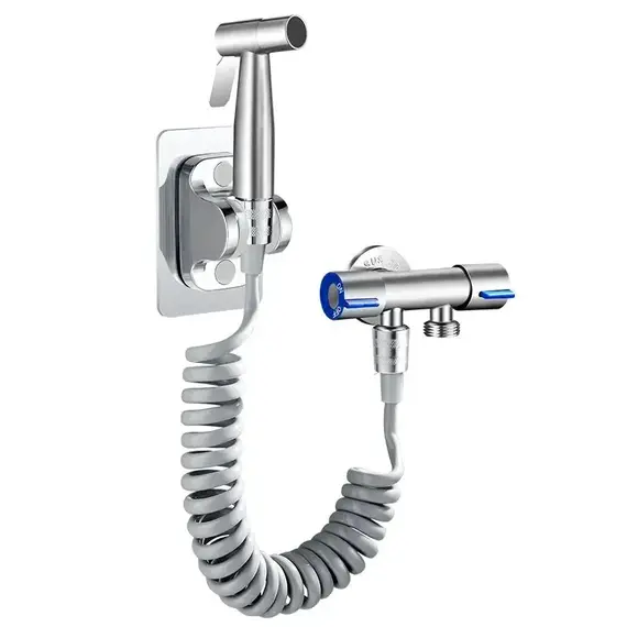 Handheld Bidet Sprayer Set Stainless Steel Spray Gun Shower Handheld Toilet Bidet Faucet Sprayer Shower Nozzle Self Cleaning