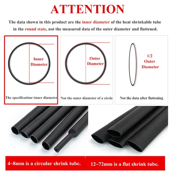 1 Meter 4:1 Thermoretractile Heat Shrinkable Tubing Heat Shrink Tube With Glue Dual Wall Tubing Diameter 4 6 8 16 24 40 52 72