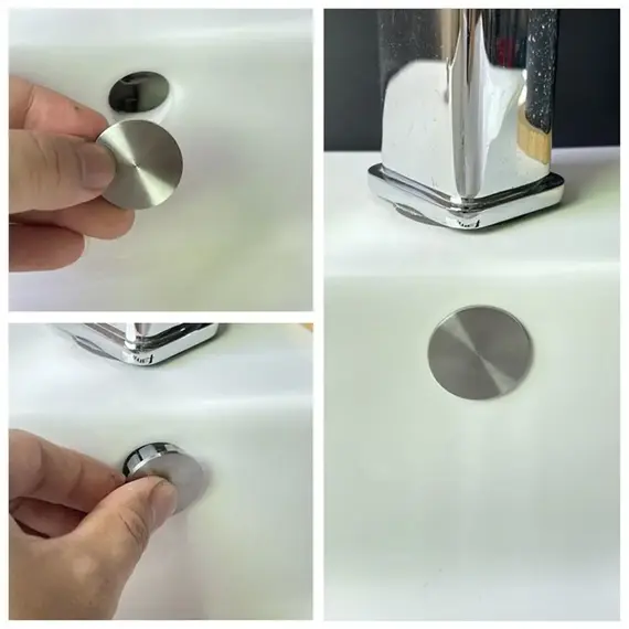 Stainless Steel Sink Overflow Covers Round Replacement Sink Hole Cover Wash Basin Overflow Ring Plug Kitchen Bathroom Supplies