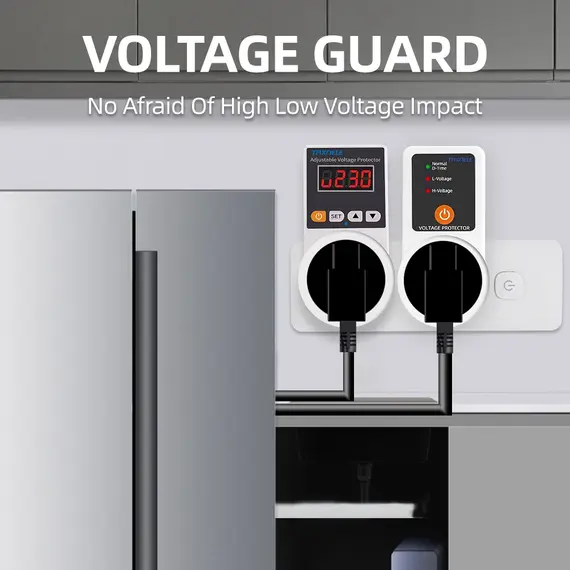Voltage Protector Socket AC 220V Adjustable and Fixed 16A Voltage Protector Socket Voltage Safety Refrigerator