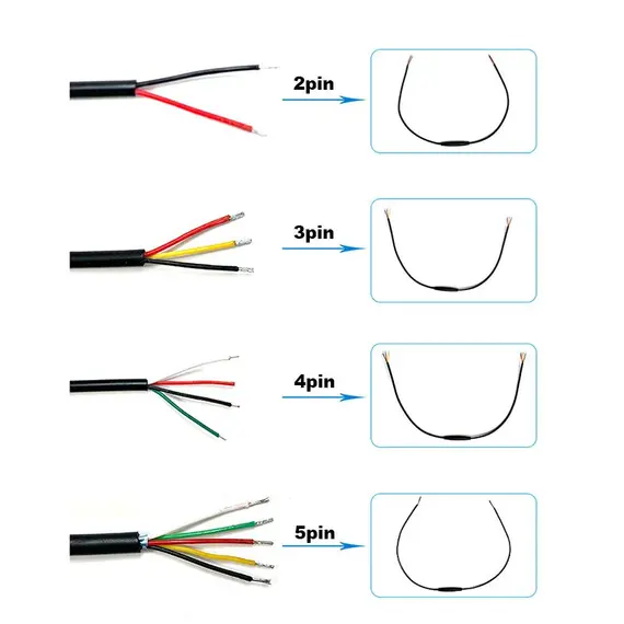 M8 2 3 4 5 6 Pin DC Electric Bicycle Butt Joint Plug waterproof female male Connector Wiring Scooter Brake Cable Signal 20CM