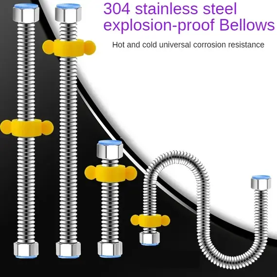 304 Stainless Steel Basin&Toilet Water Weaved 1/2"plumbing Hose,bathroom Heater Connect Corrugated Pipes with Wrench  Pipe