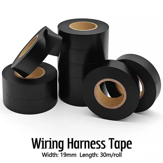 30M Black Flame Retardant Electrical Insulation Tape High Voltage Electrician Cable PVC Waterproof Self-adhesive Tape Width19mm