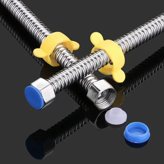 304 Stainless Steel Basin&Toilet Water Weaved 1/2"plumbing Hose,bathroom Heater Connect Corrugated Pipes with Wrench  Pipe