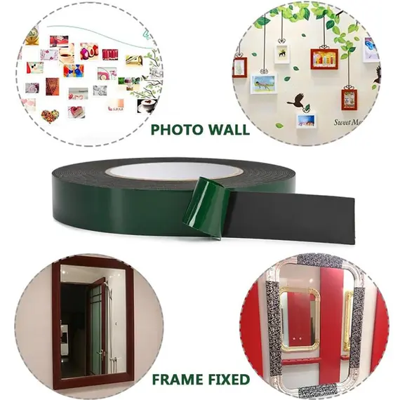 6-50cm Width Double Sided Foam Tape 10M Black PE Sponge Ultra-strong Self-adhesive Waterproof Heavy Duty Mounting Tape
