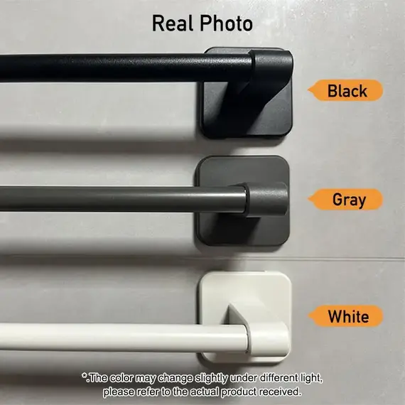 Self-Adhesive Towel Bar Holder Without Drilling Hole Tower Rack Hanger Shelf Storage Bathroom Towel Rod Bath Kitchen Towel Rail
