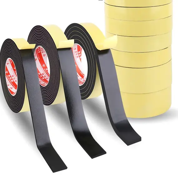 10M EVA black foam sponge rubber strip tape Strong adhesive Anti-collision Waterproof Window Door Seal Strip Weather Stripping