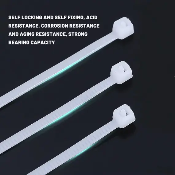 Self-locking plastic nylon tie 100 PCS black 5x300cable tie fastening ring4x200 cable tie zip wraps strap nylon cable tie set