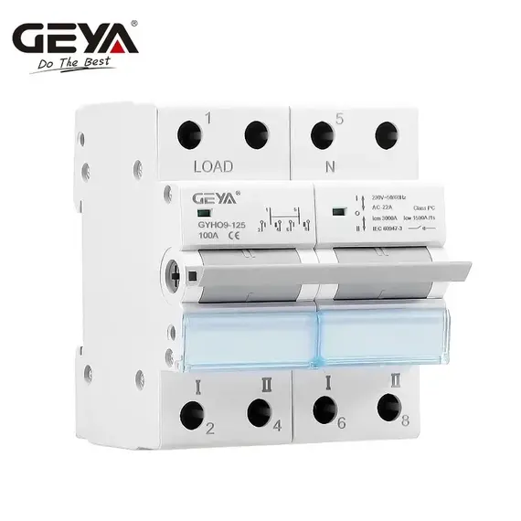 GEYA GYHO9 Manual Transfer Switch with Indicator 63A 125A MTS Dual Power Manual Conversion Isolating Switch