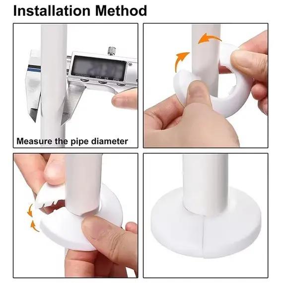 5PCS Radiator Pipe Collars Shower Faucet Angle Valve Pipe Decorative Cover Snap-on Plastic Rings Spout Guards For Drainage Pipe