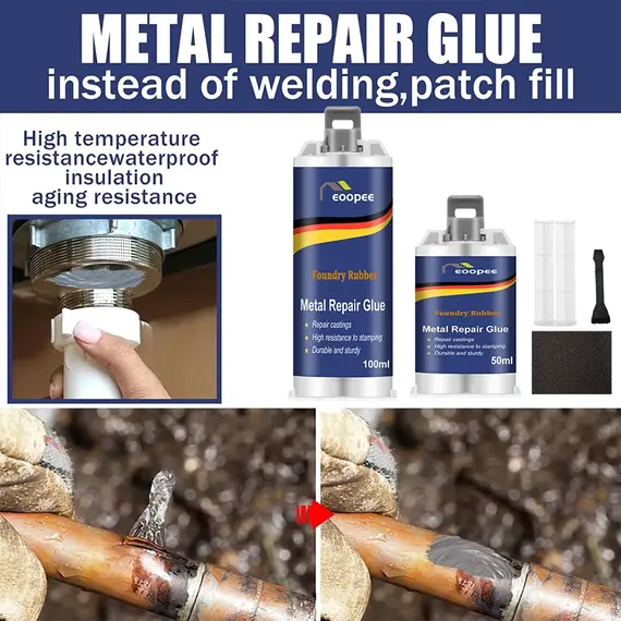 AB Casting Repair Glue High Temperature Metal Repair Glue Strong Cold Welding Glue Magic Plastic Repair Casting Adhesive