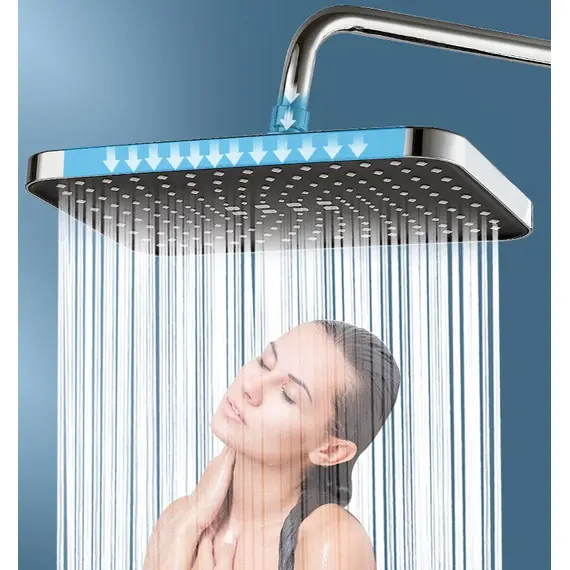 New Large Size High Pressure Overhead Rain Shower Head Large Flow Booster Rain Shower Head 360° Rotation Water Saving