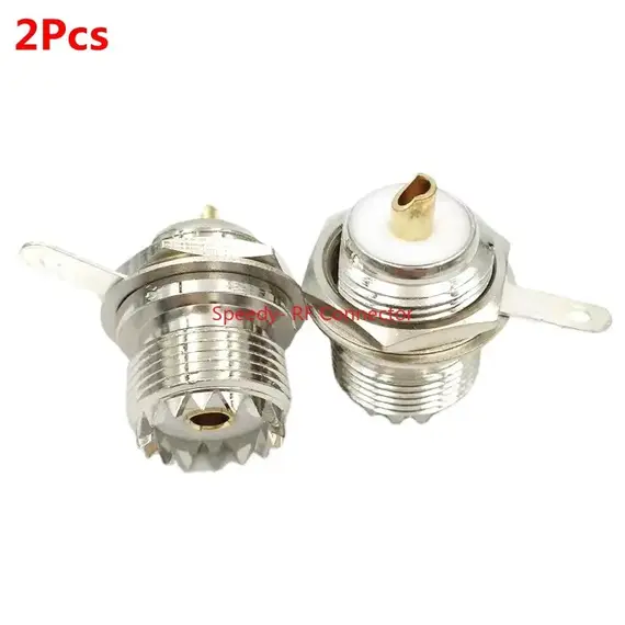 2PCS UHF SL16 SO239 SO-239 Female Jack Socket Chassis Panel Mount Connector 2Hole 4hole Flange Coax Adapter Fast Delivery