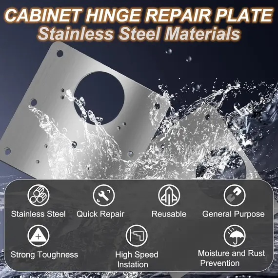 2/12 Sets Hinge Repair Plate Kitchen Cabinet Door Hinges Mounting Plate with Screw Flat Fixing Brackets Furniture Hardware Tools