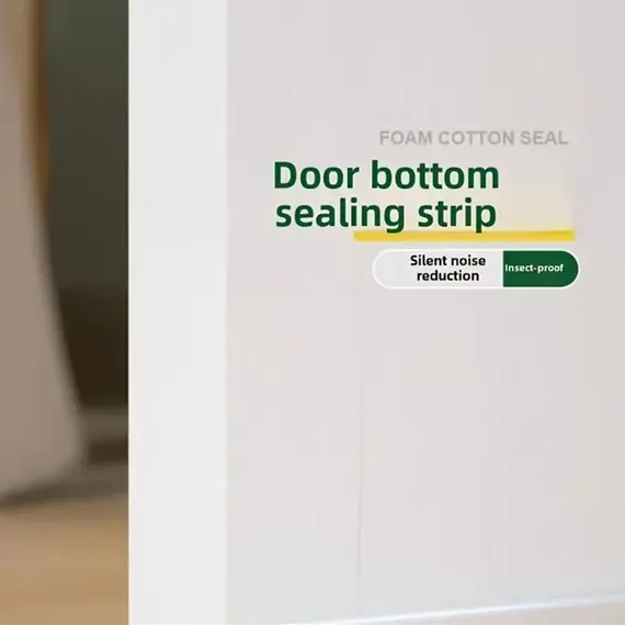 1M1-4piece Thickened Door Bottom Seal Strip Self-Adhesive Silicone Rubber Weatherstrip Soundproof Windproof Dustproof Gap Sealer