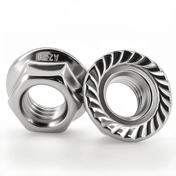DIN6923 Quality Hexagon Flange Nut M3 M4 M5 M6 M8 M10 M12 M14 M16 M20 Serrated Spinlock Flange Nuts 304 Stainless Steel Lock Nut