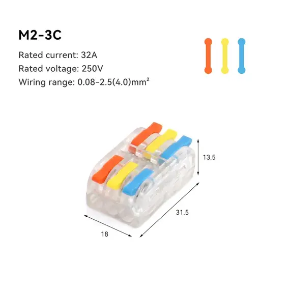 1/5/10 PCS Mini Fast Wiring Cable Connectors Universal Compact Splitter Electrical Conductors Push-in Home Terminal Block