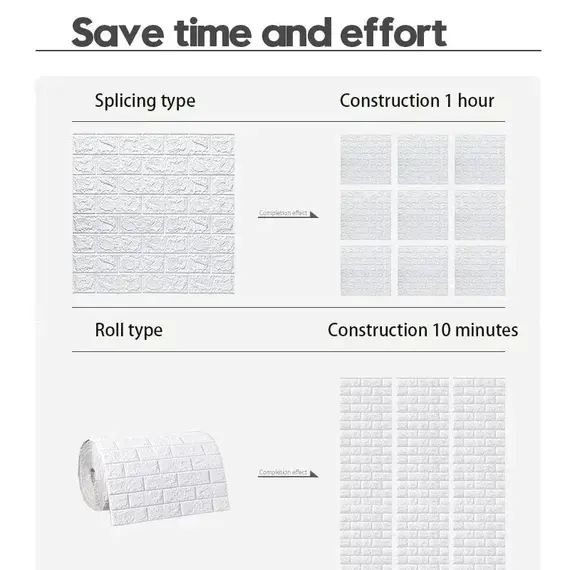 70cmx10m Self-adhesive Wallpaper Decoration Antique Foam Brick Wallpaper Living Room Bedroom Waterproof 3D Wall Sticker