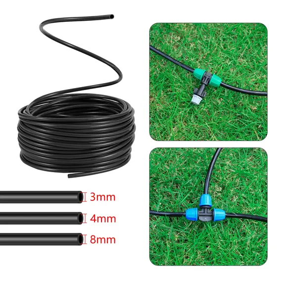 10 Meter 3/5mm 4/7mm 8/11mm PVC Hose Garden Watering Hose Drip Agriculture Irrigation Black Micro Irrigation Tubing Pipe Hose