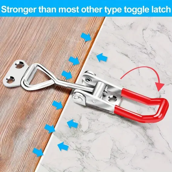 10/2pcs Adjustable Toggle Clamp Latch Heavy Duty Toggle Latches Holding Capacity Pull Latch Clamp For Smoker Lid Jig Tool Box Ca