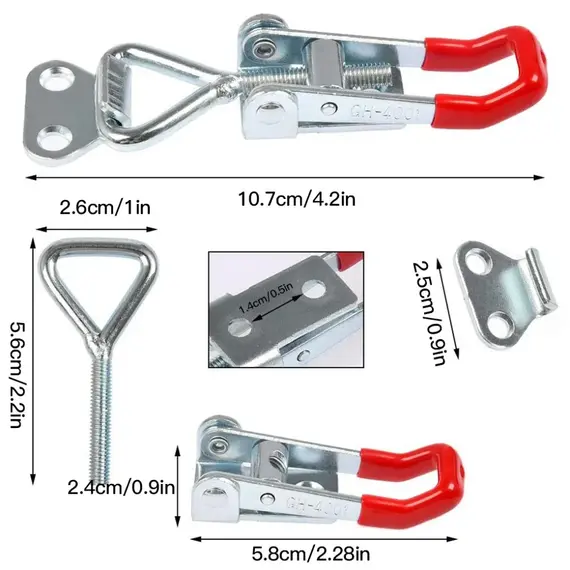 10/2pcs Adjustable Toggle Clamp Latch Heavy Duty Toggle Latches Holding Capacity Pull Latch Clamp For Smoker Lid Jig Tool Box Ca