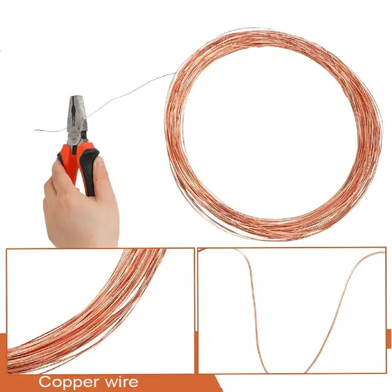 1/5/10M Copper Conductive Copper Wire Ultra-Fine Copper Wire Diameter 0.1-5mm Conductive Copper Wire Has Good Conductivity