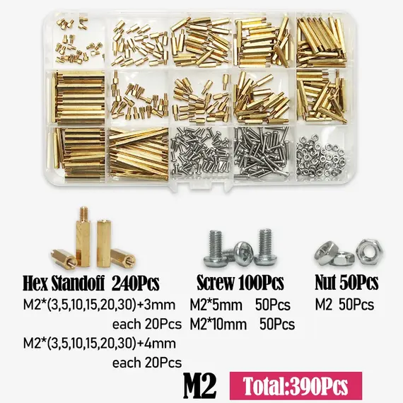 M2 M2.5 M3 M4 M5 Motherboard Standoffs Screws Nuts Kit for DIY Electronic PCB Circuit Hex Pillar Mount Male Female Brass Spacer