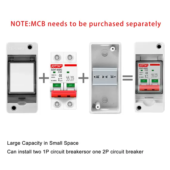 JOTTA MCB Circuit Breaker Waterproof Box, HT-2 Connector Junction Box 2 Way, Waterproof And Dust Proof Distribution Boxes