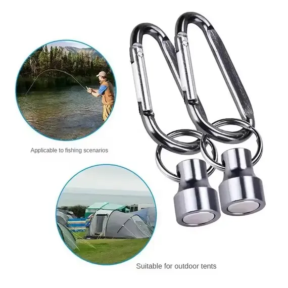 Carp Fishing Magnetic Tool Release Rack Fly Fishing Reel Net Release With Keychain Fishing Clip Magnetic Buckle Magnet Hook DIY
