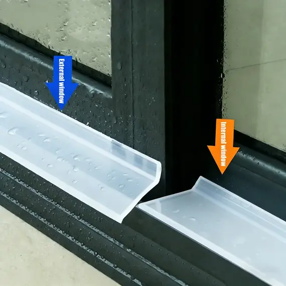 1-5M Window Transparent Water Blocking Bars Sliding Window Waterproof Bar Rainproof Water Backflow Sealing Strip Diversion Plate