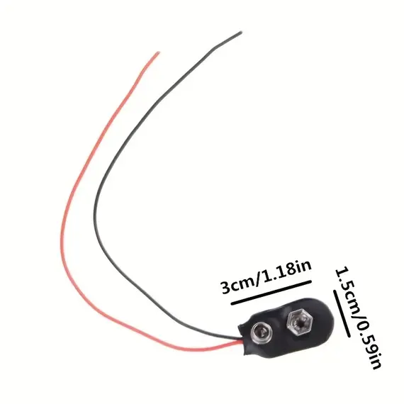 5/10PCS I-Type 9V Battery Connector 9 Volt Battery Clip 9V Battery Clip Connector with Wire and Hard Buckle Plastic Housing