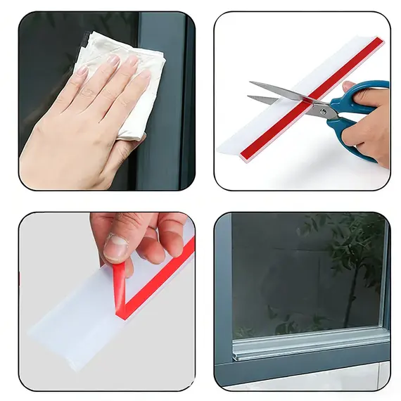 1-5M Window Transparent Water Blocking Bars Sliding Window Waterproof Bar Rainproof Water Backflow Sealing Strip Diversion Plate