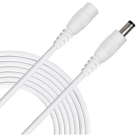 DC 12V Extension Power Cable Male To Female 2.1mm*5.5mm Connector Wire 0.5m 1m 2m 3m 5m 10m White Black Power Cord For LED CCTV