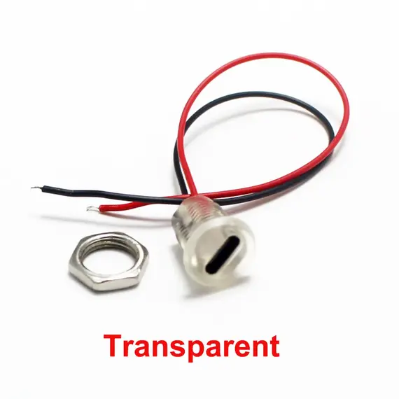 1-10PCS 2Pin USB-C Connector Type-C Waterproof Nut Locking Panel Mounting TPC Waterproof Fast Charging Jack Port