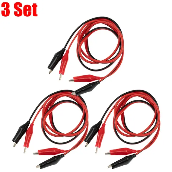 1-20Set Red Black Alligator Clips DIY Test Leads Double-ended Crocodile Test Clips for Multimeter Measure Tool Lead Connector