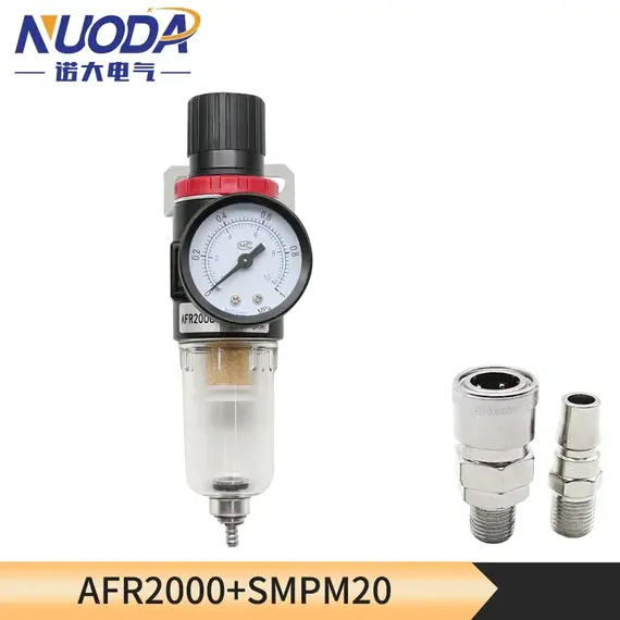 AFR-2000 Pneumatic Filter Air Treatment Unit Pressure Regulator Compressor Reducing Valve Oil Water Separation AFR2000 Gauge