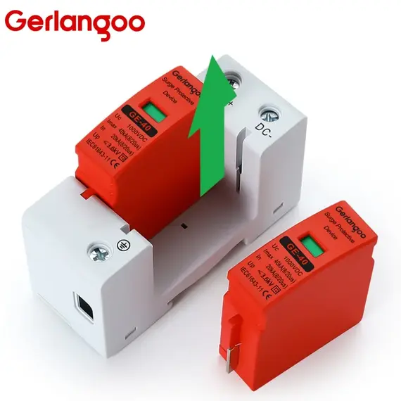 2P 20KA 40KA DC SPD Surge Protective Device 500V 600V 800V 1000V  Voltage Protector Solar PV Photovoltaic Lightning Arrester