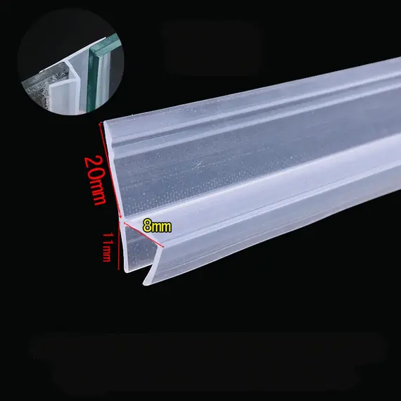 6 8 10 12mm Glass Seals Frameless Shower Bathroom Door Window Balcony Screen Sealing Strip Weatherstrip Draft Stopper Big H