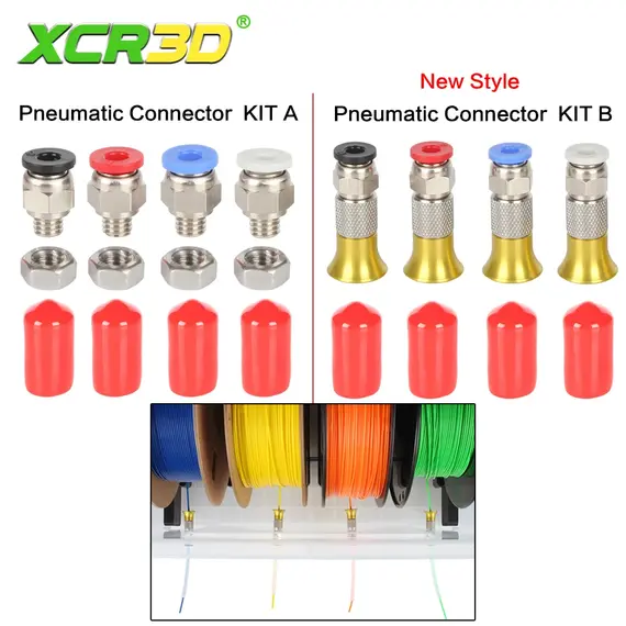 XCR 3D Printer Filament Dryer Box Pneumatic Connector with Nut for PLA ABS Filaments 2.5x4mm PTFE Tube 3D Printer Accessories