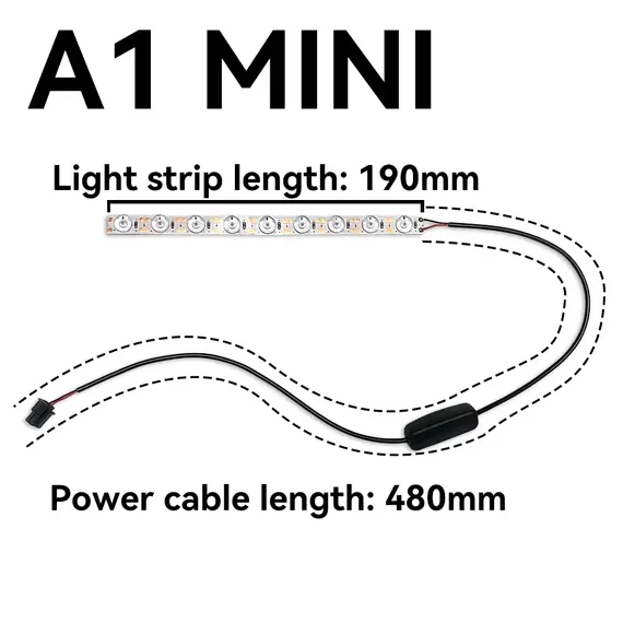 For Bambu Lab A1/A1mini LED Light Strip Ra95 Fill Light 24V Super Bright Bambulab 3D Printer Accessories