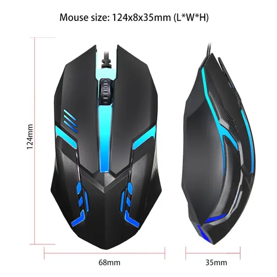 E-Sports USB Wired Mouse Colorful LED Gaming Mouse 5000 DPI Wired Mice Optical Wired Gamer Mouse For Desktop Laptop PC Computer
