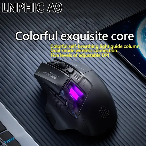 Inphic A9 Explorer V2 Wireless Gaming Mouse 500mA Battery Level Display Ergonomics Bluetooth Office Mouse For PC Laptop