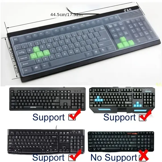 Universal Keyboard Silicone Protector Film Skin Cover Desktop PC Transparent Silica Gel Bump Concave Keyboard Transparant Cover