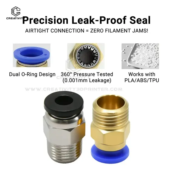 Creativity 3D PC4-M6 PC4-M5 PC4-01 PC6-01 Pneumatic Straight Connector Part Bore 4mm PTFE Tube Filament M6 Feed Fitting Coupler