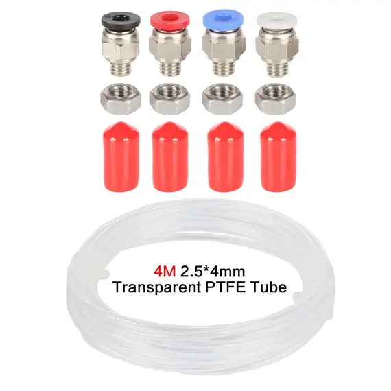 XCR 3D Printer Filament Dryer Box Pneumatic Connector with Nut for PLA ABS Filaments 2.5x4mm PTFE Tube 3D Printer Accessories