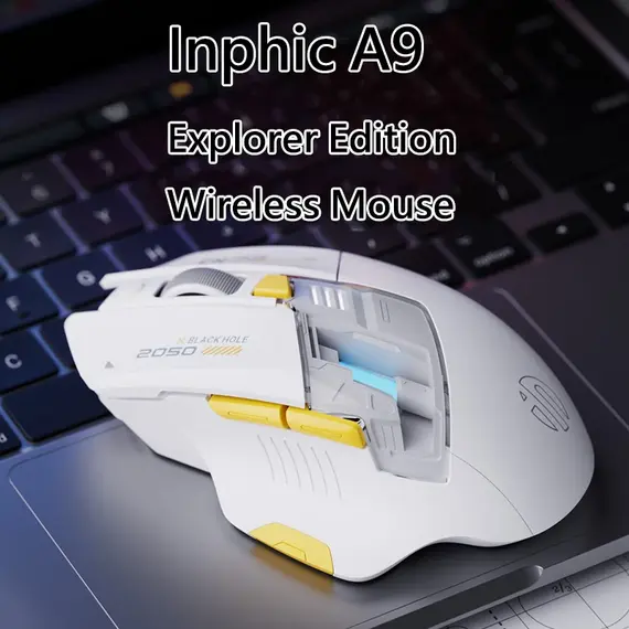 Inphic A9 Explorer V2 Wireless Gaming Mouse 500mA Battery Level Display Ergonomics Bluetooth Office Mouse For PC Laptop
