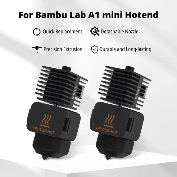 Hotend Kit For Bambu Lab A1/A1 Mini High Flow 0.2/0.4/0.6/0.8mm Hardened Steel Nozzle Quick Swap Hot End Assembly Replacement